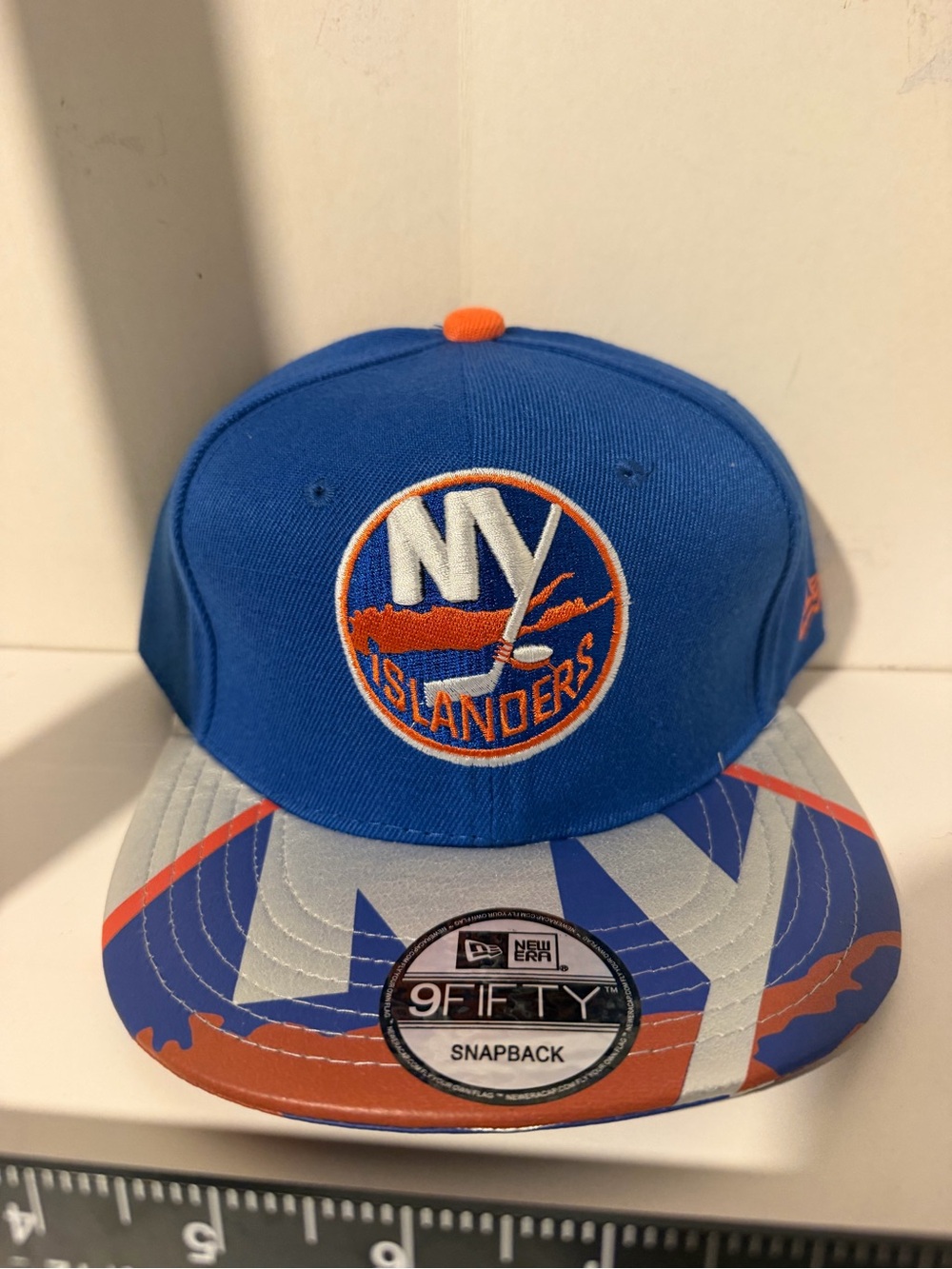 NHL Blue & Orange  Snapback Hat with Patterned Brim